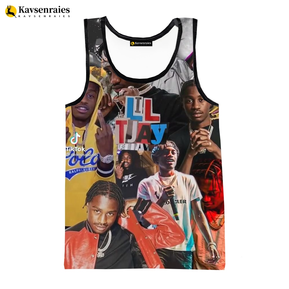 Lil Tjay 3D Printed Tank Tops Men Summer Fashion Casual Tank Top Harajuku Popular Sleeveless Shirts Round Neck Men's Clothi