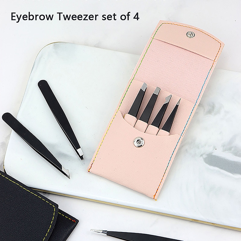 Eyebrow Tweezer Stainless Steel Slanted Eye Brow Clips Hair Removal Makeup Tools Eyelashes Extension Double Eyelid Application