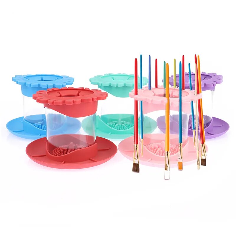 Paint Brush Cleaner Rinse Cup Washing Bucket Cup Painting Bristle Brushes Cleaner Rinse Cup Fine Watercolor Water-Based Mediums
