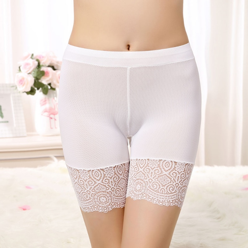 Seamless Underwear Shorts Women Soft Cotton Safety Short Pants Female Sexy Lace Black Boxers Women Plus Size Boyshort Panties