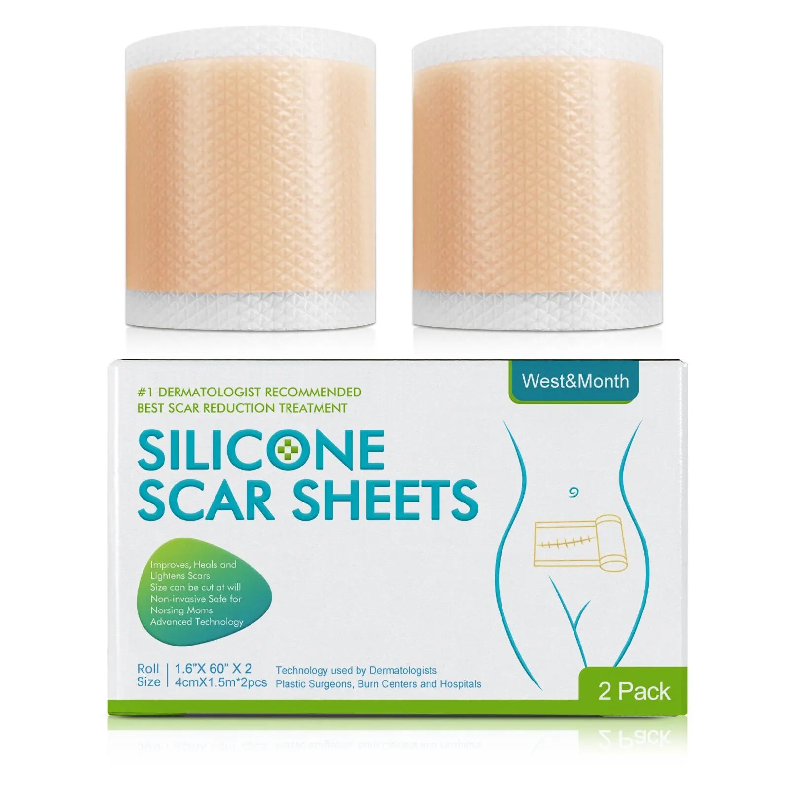 1/2pcs Silicone Scar Patch Skin Repair Sheets Removal Self-Adhesive Stretch Mark Tape Therapy Patch Burn Acne Scar Skin Care