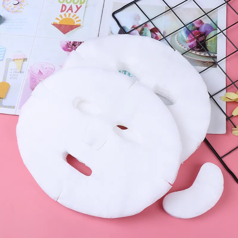 100Pcs/lot Disposable Face Mask DIY Soft Non-toxic Pure Facemask Sheet Beauty Tools Breathable Cotton Face Mask Sheet Paper