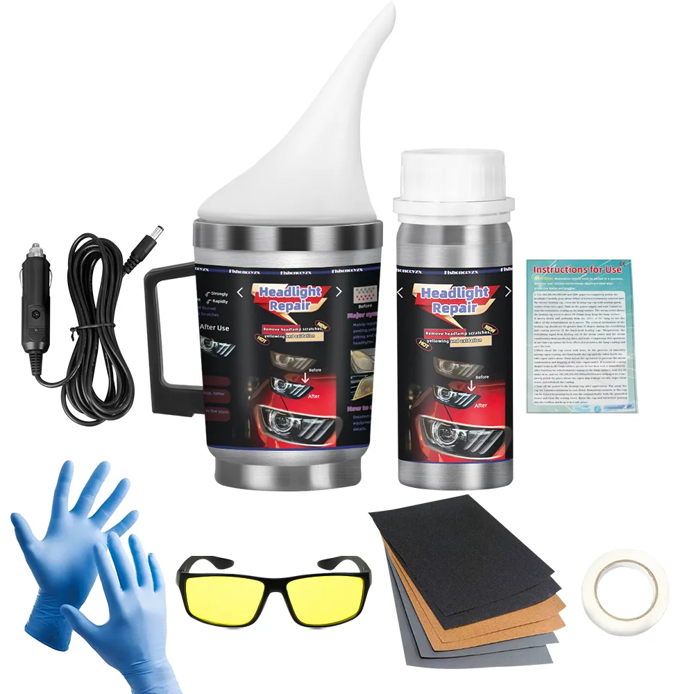 Car Headlights Renovation Polishing Kit Headlight Restoration Kit Workshop Automotive Care Tool 800ML Liquid Polymer Evaporator