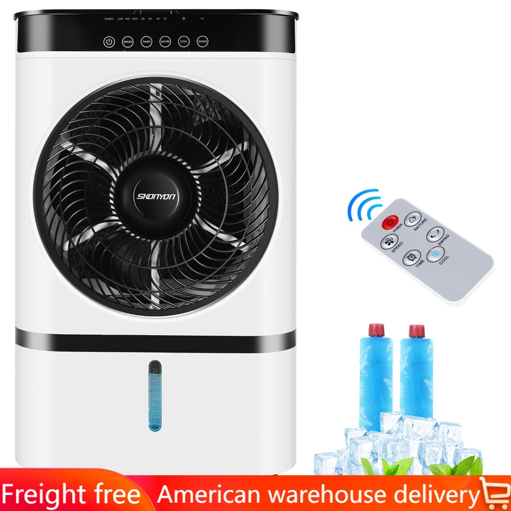Air Cooler Portable Evaporative Air Cooler Fan With Remote Control Casters Suitable for Home Office Cooling Appliances Household