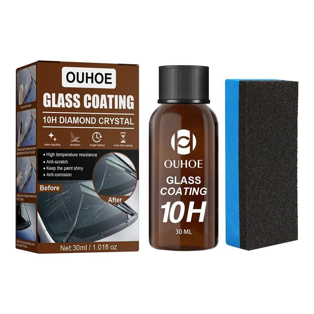 30ml Car Glass Coating Waterproof Dustproof Auto Paint With Super Ceramic Hydrophobic Coating Care Car Sponge Polish D5j3