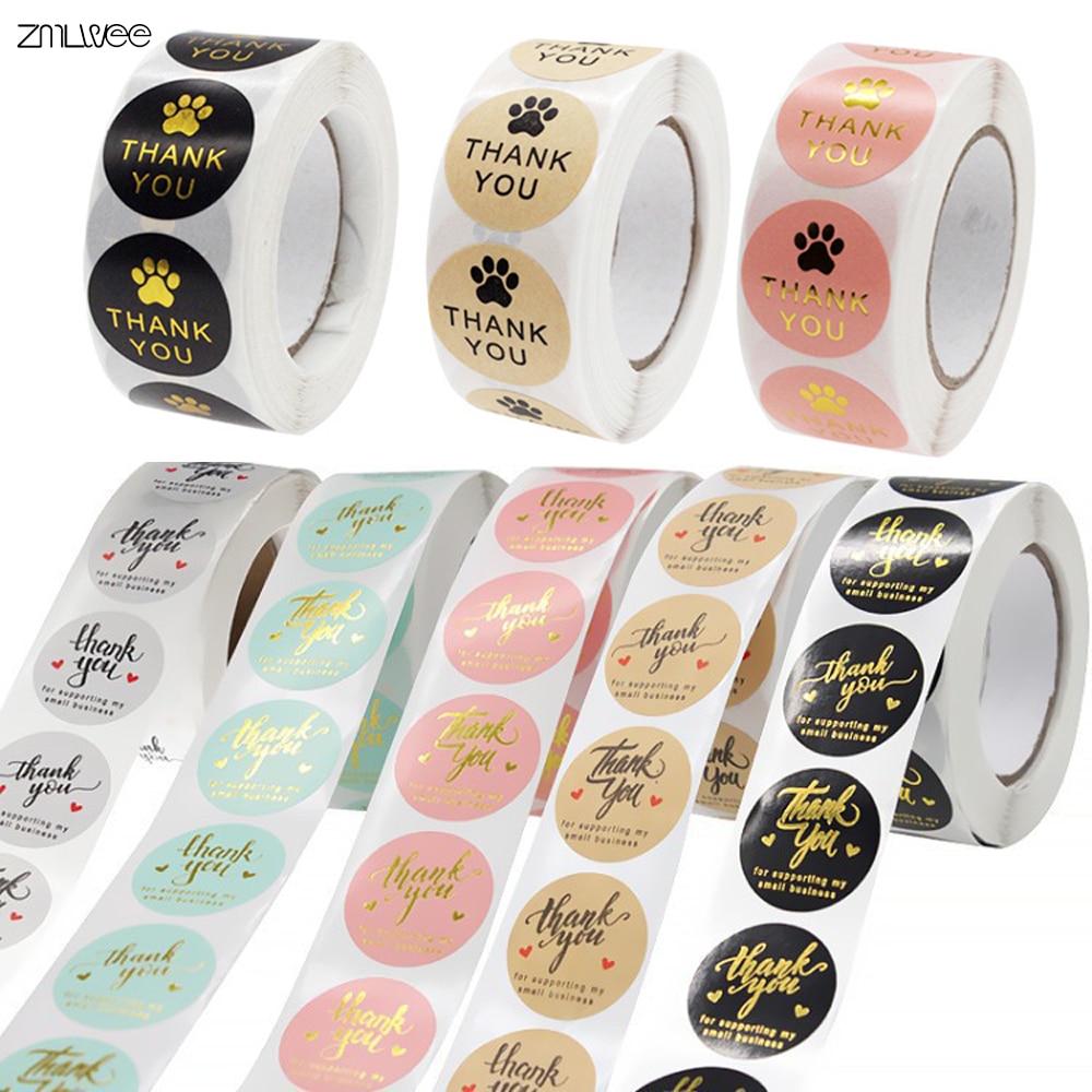 Thank You Stickers for Wedding Birthday Party Stickers Label Sealing Sticker Wholesale Small Business Supplies Baking Decor Gift