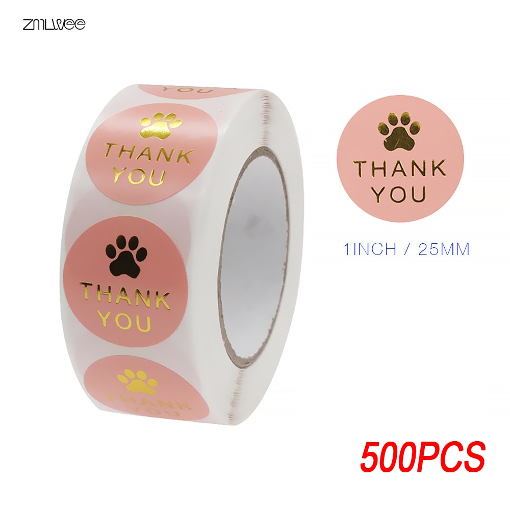 Thank You Stickers Seal Labels Decoration Sticker Handmade Wedding Gift Label Stationery Festival Vellum Stickers Pink Thank You