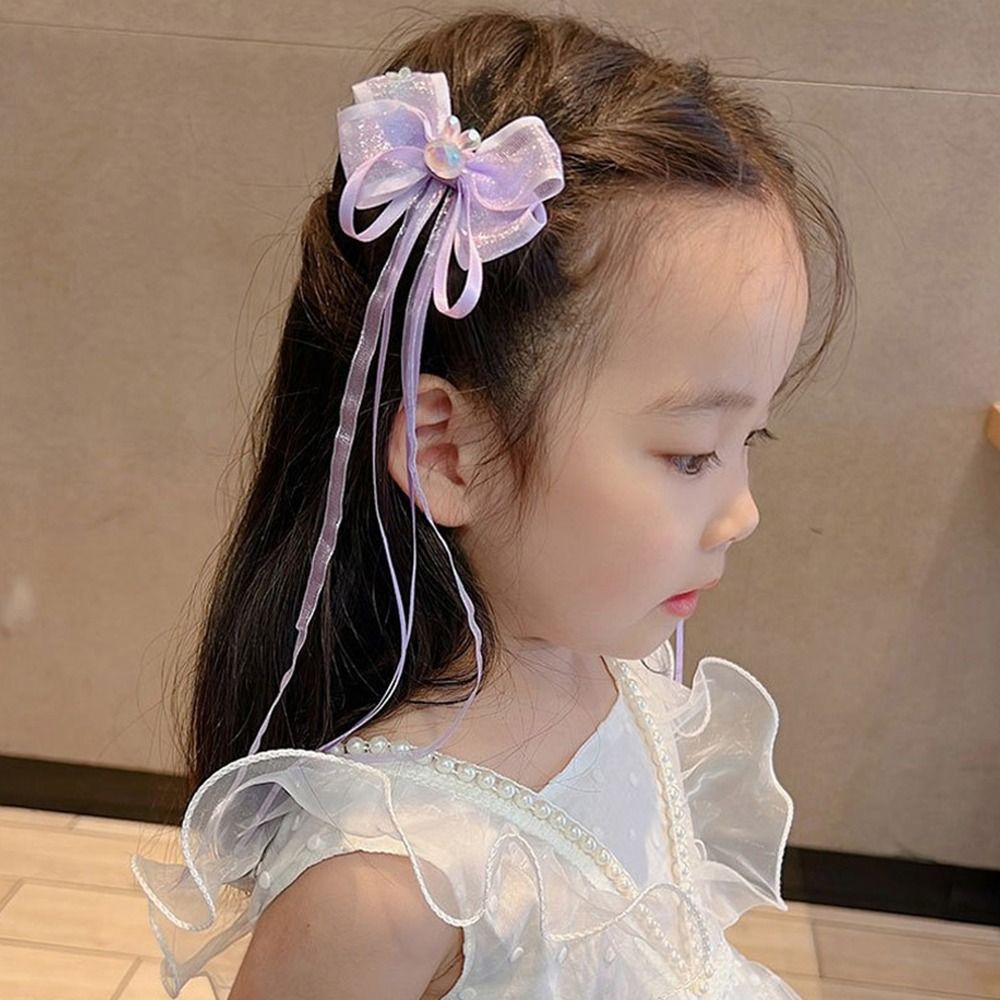 Cute Headdress Rabbit Hanfu Ornament Ribbon Headwear Children Hair Accessory Girl Hairpin Chinese Style Hair Clip