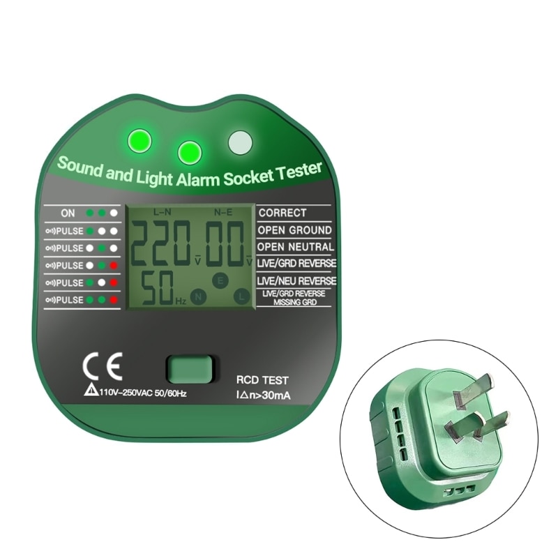 Professional Automatic Electric Socket Tester Outlet Tester Polarity Check Meter Dropship