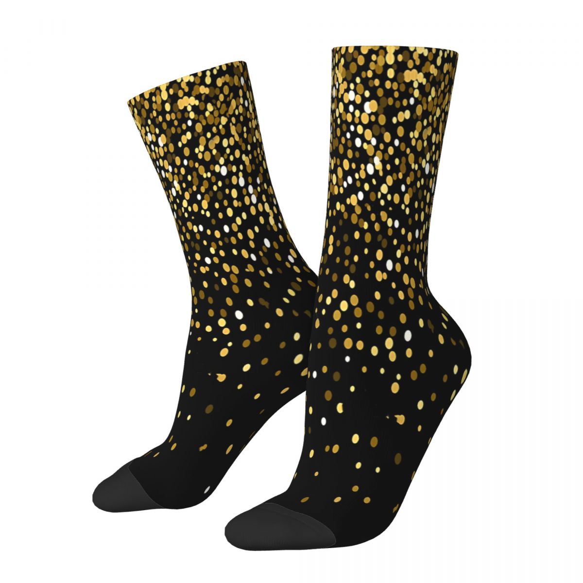 Raining Gold Sequins Socks Male Mens Women Winter Stockings Polyester