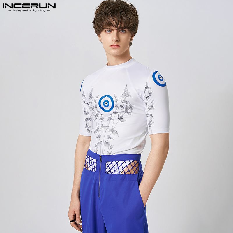 Stylish Hot Sale New Men's Round-neck Fashionable Printed Jumpsuit Casual Party Male Hot Sale Short-sleeved Bodysuit S-5XL 