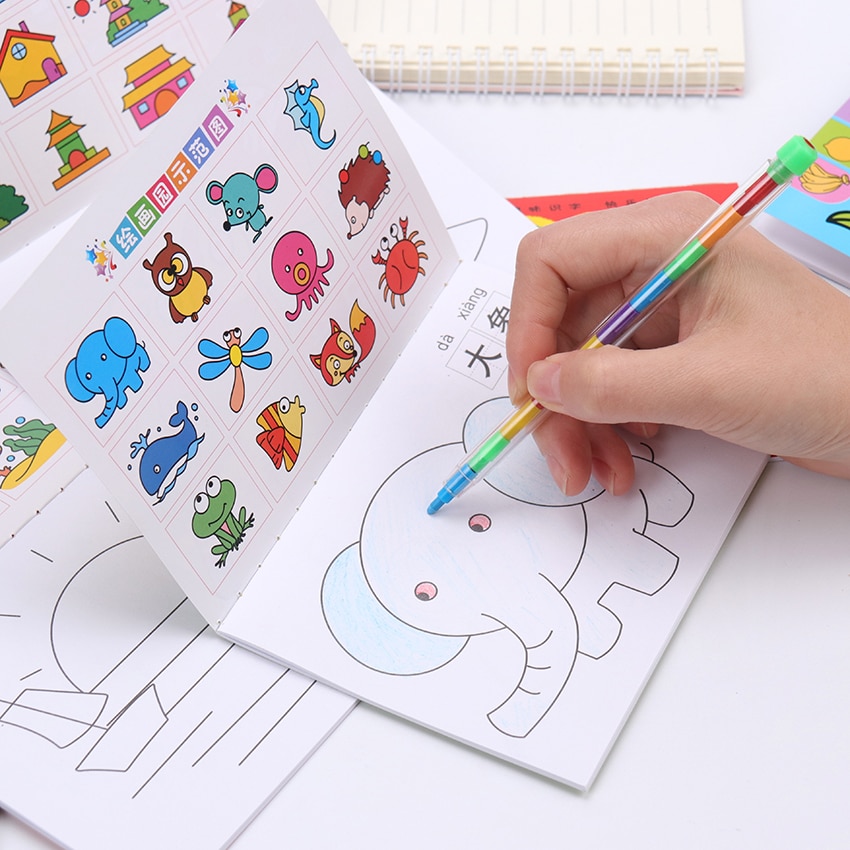 12 Pages/One Book Coloring Book Kindergarten Coloring Paintings And Children's Graffiti Baby Painting Picture Book Kid&apos