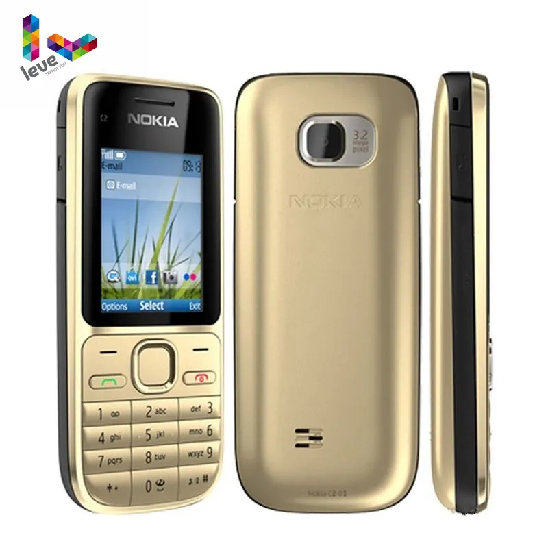 Nokia C2 C2-01 GSM Mobile Phone English&Hebrew Keyboard Support Kosher Stamp Unlocked 2G 3G Cellphone