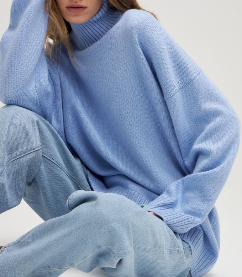 Turtleneck Sweaters Elegant Fashion Long Sleeve Women Knitted Loose Female Pullovers 2023 Autumn Winter Ladies Knitwear F800B