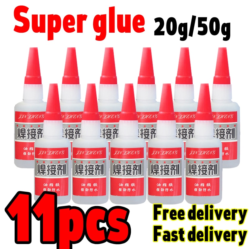 11PCS 20g / 50g Extra Strong Adhesive Super Glue Welding Plastic Wood Metal Rubber Tire Shoes Repair Soldering With Sprinkler