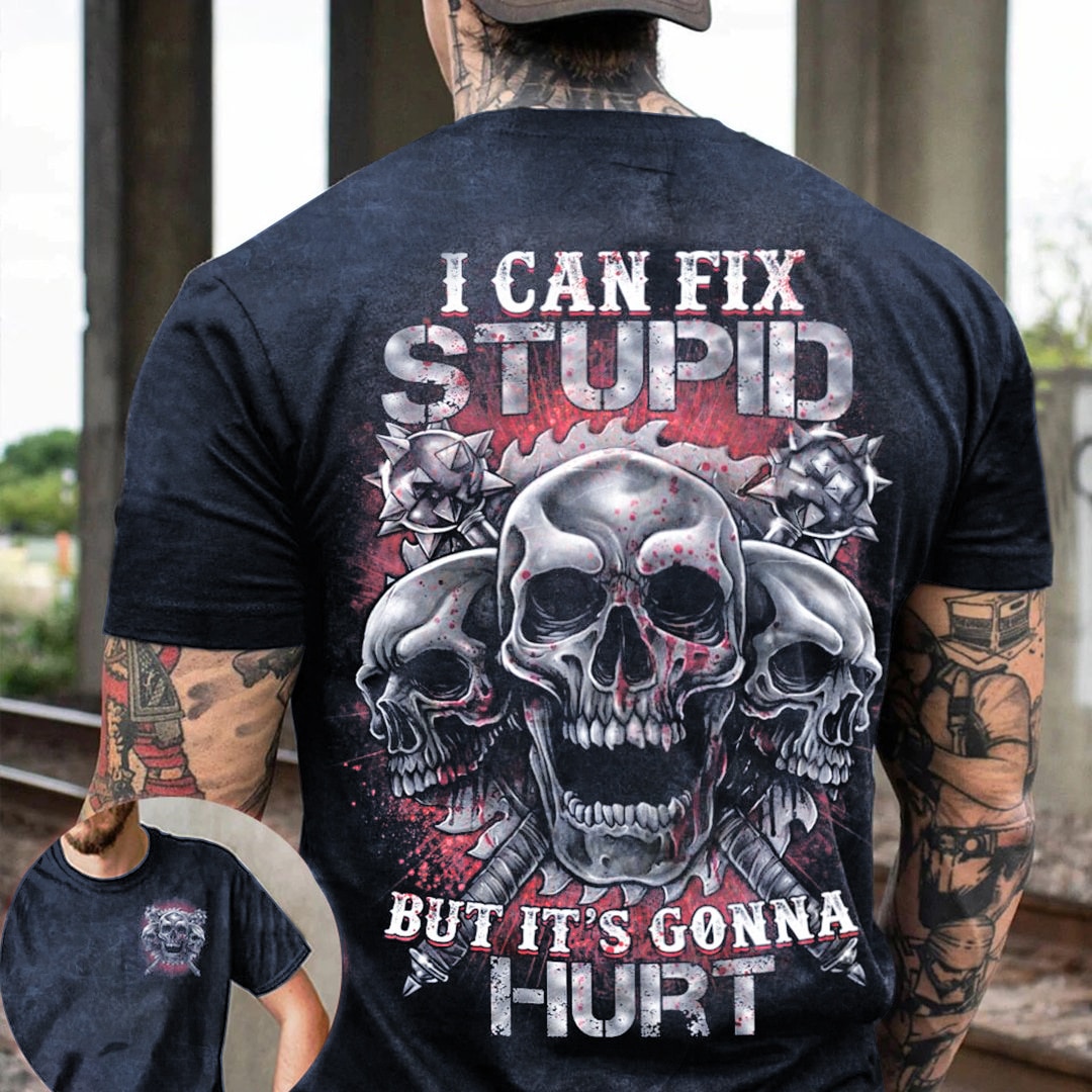2023 Summer Retro Men's Skull T-shirts 3D Printed Skeleton Gothic Short Sleeve Tops Casual Oversized Tee Shirt Men Clothing