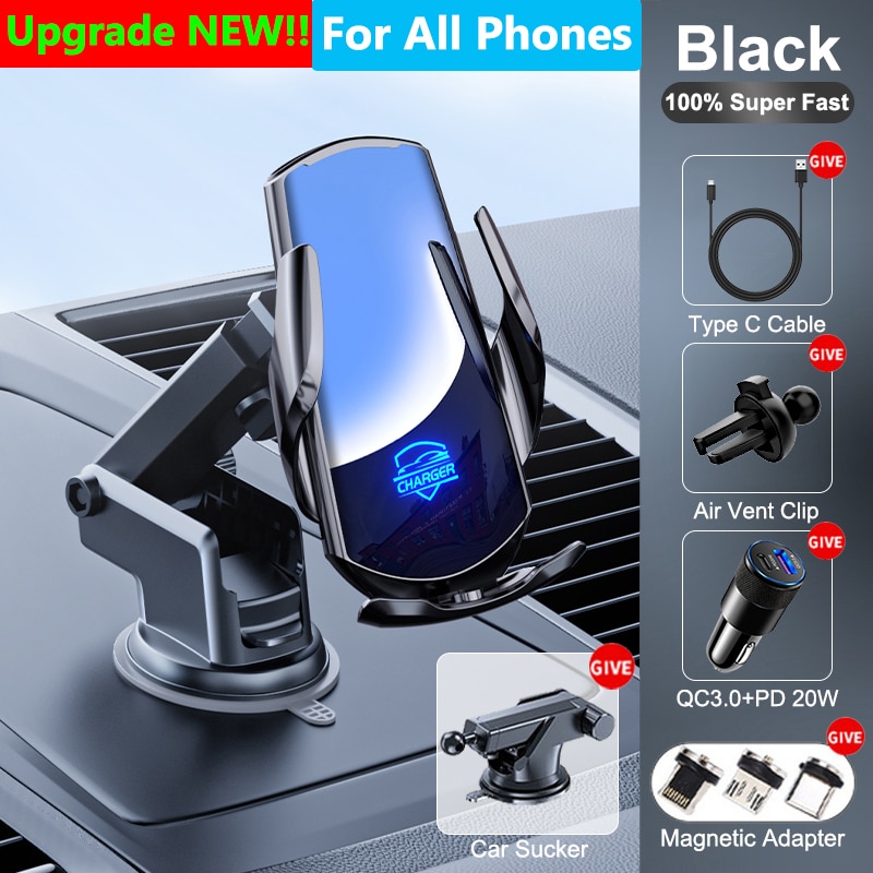 Car Phone Holder Wireless Charger Car Chargers Wireless For iPhone 14 13 12 11 Samsung Xiaomi Mobile Phone Car Wireless Chargers