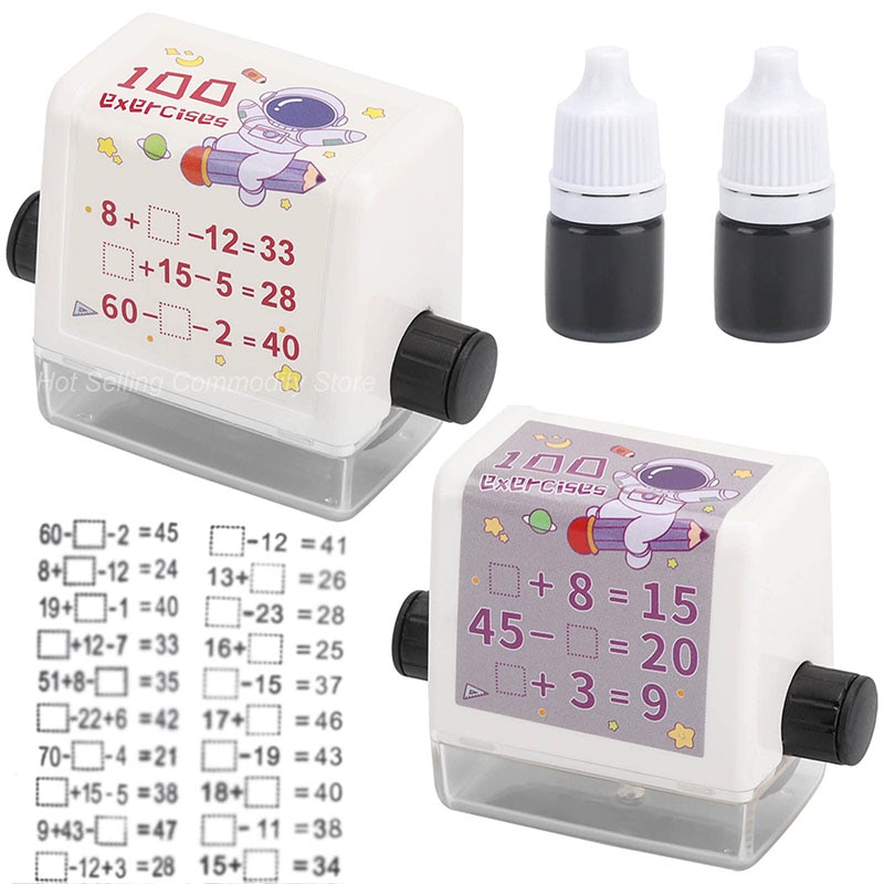 Math Roller Stamp for Addition Subtraction Multiplication Division Rolling Number Practice Stamp Digital Teaching Stamp