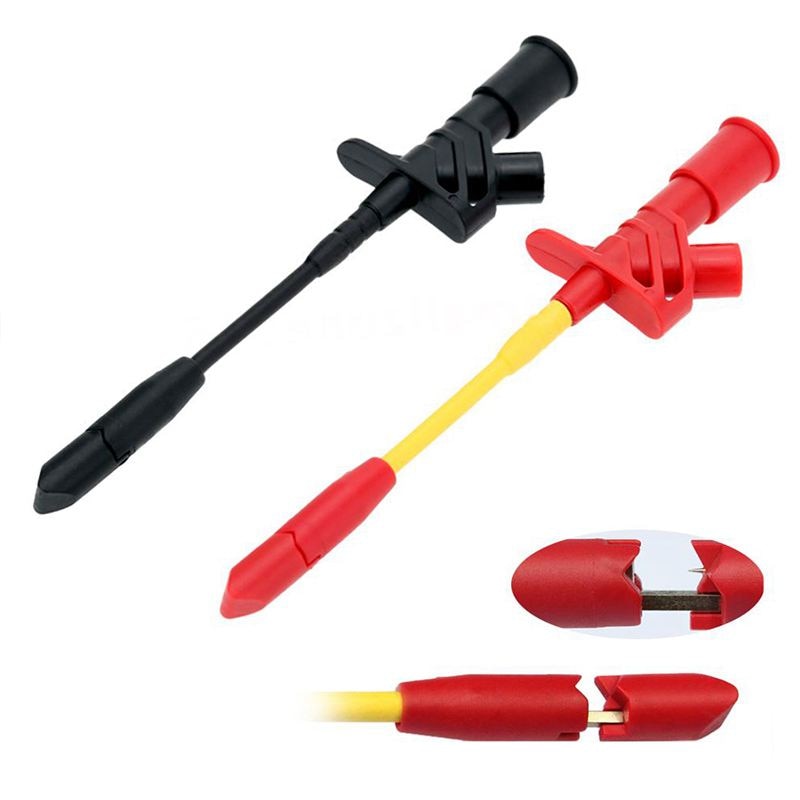 ABHU TP168 4Mm Banana Socket Connection Wire Heavy Duty Insulation Piercing Probe Test Clip Fully Insulated Quick Pierce Testing