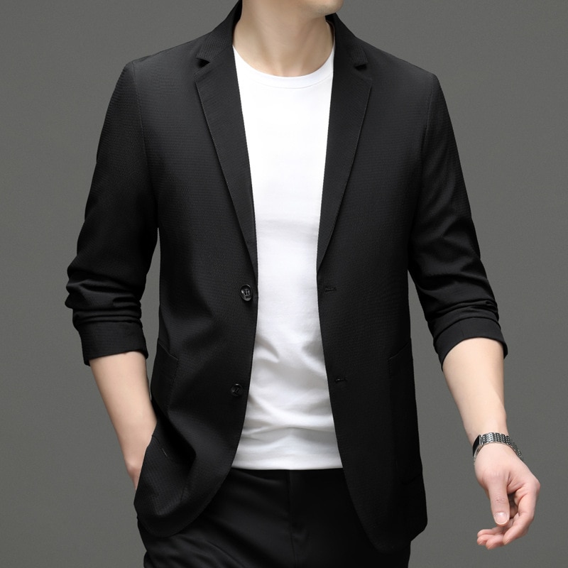 SS5172-Spring and autumn new linen suit coat men's spot solid color casual suit