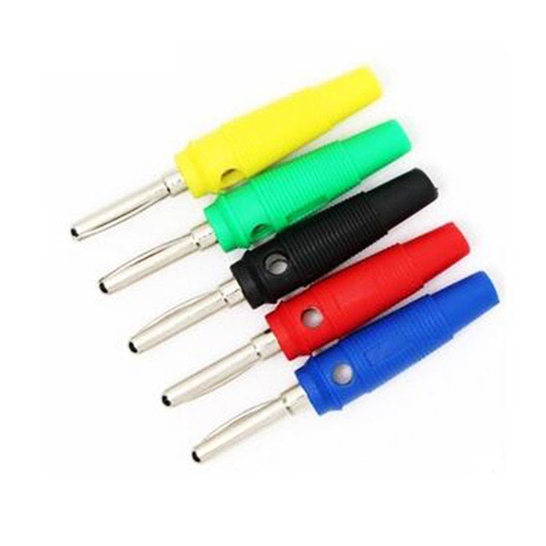 10pcs 4mm Solid Copper Core Assembled Banana Plug Connector Solderless for Multimeter Probes