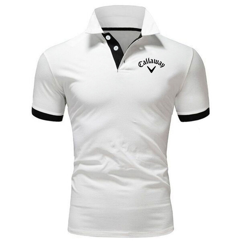2023 Callaway Men's printed short sleeve South Korea Golf Business Casual Summer Polo shirt sport Breathable lapel T-shirt 