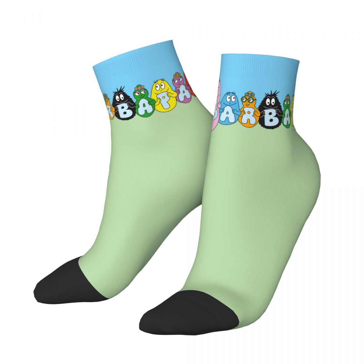 Happy Male Men Short Socks Les Barbapapa Family Sock Parent Child Animation Women's Low Tube Sock Spring Summer Autumn Wint