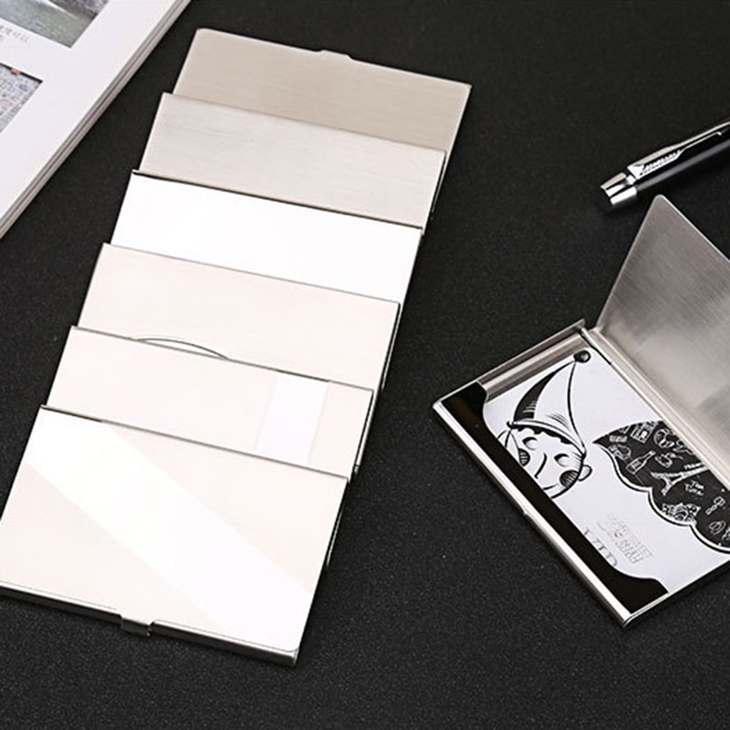 Name Card Holder Credit Card Box Business Card Case Business Card Holder ID Case Business Stainless Steel Classic Slim Pocket