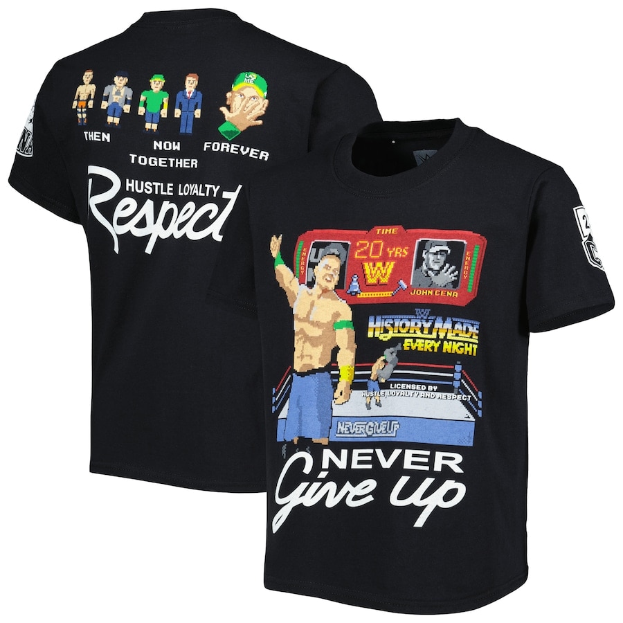 Boys and Girls Summer Shirts 2023 20 Years Old WWE John Scene 'never Give Up' Print Fashion T-Shirt