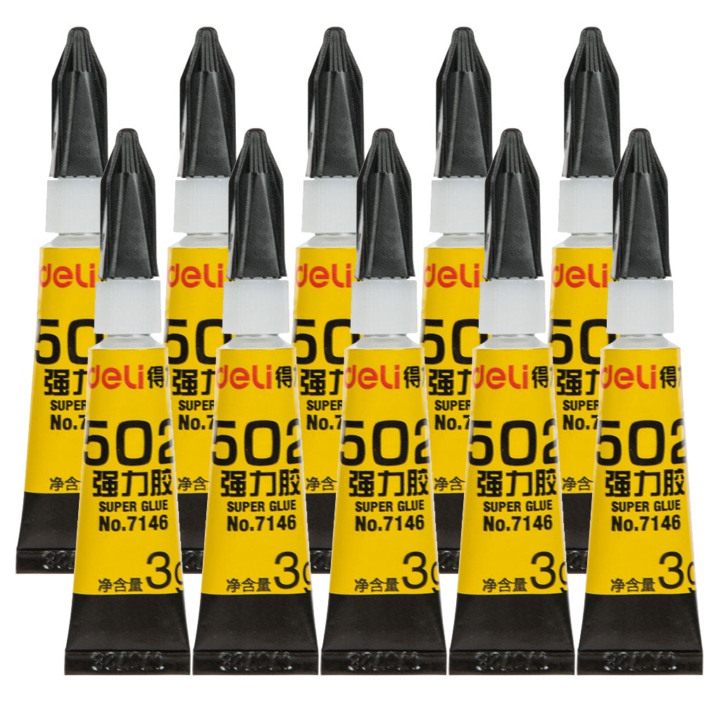 10pcs Deli 502 Liquid Glue Diy Office Glass Phone Supplies Metal Supplies Ceramic Contact High Quality Durable Glass Super Glue