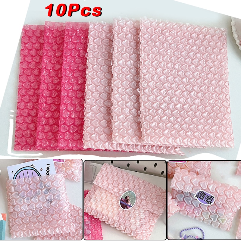 10pcs Pink Love Bag Bubble Packaging Bag Envelope Bubble Jewelry Business Padded Anti-extrusion Bubble Mailing Packaging Bag