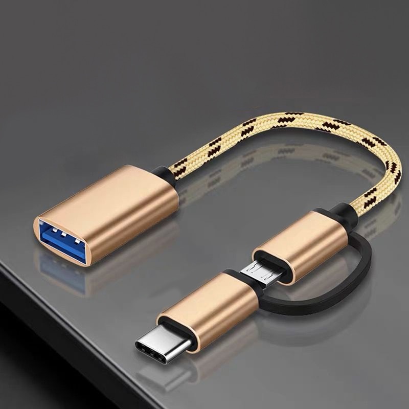 1PC 2 in 1 type-c to USB 3.0 Adapter Mobile Phone Charging Cable Connector Suitable for Home, Travel, Office, etc