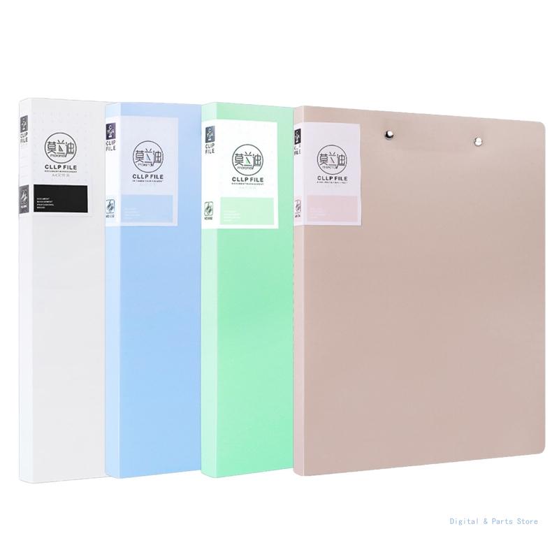 M17F Matte PP Waterproof Portable File Folder Double Page Clip Documents Folder