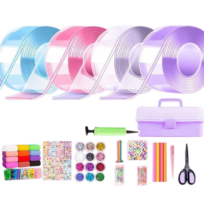 Nano Glue Kneading DIY Bubble Blowing Color Nano Tape Tape Decompression Toy Material Package