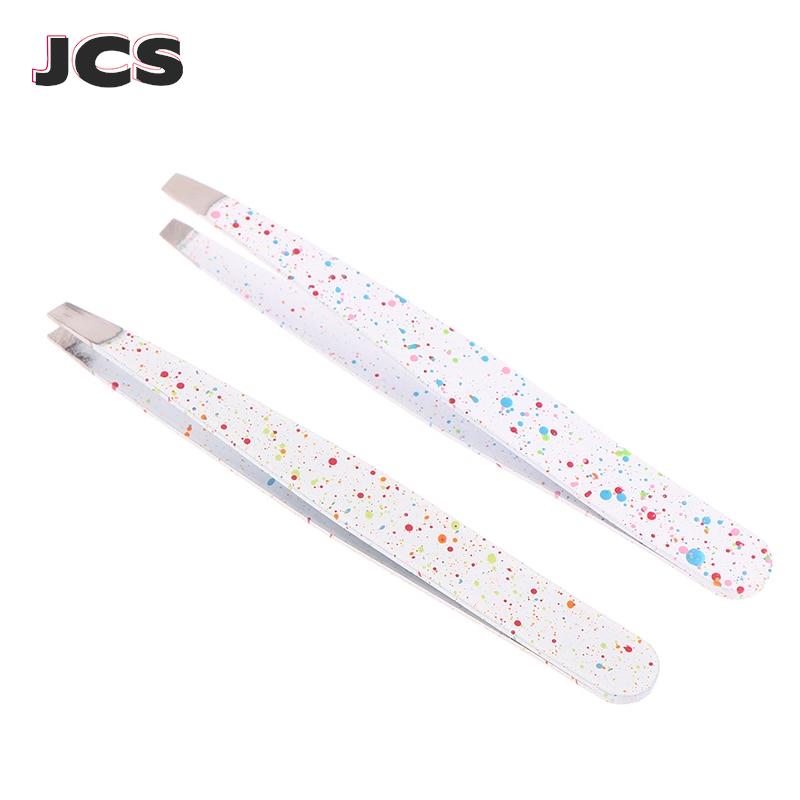 Stainless Steel Eyebrow Tweezers Professional Wave Dot Pattern Eyebrow Clip Trim Eye Brow Tweezer Clips Makeup Tools