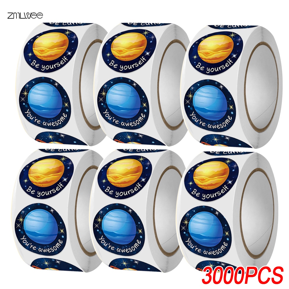 Sticker Space Sticker Sealing Label Sticker Baking Packaging Planet Paper Sticker Outer Space Birthday Party Decor Sealing Label