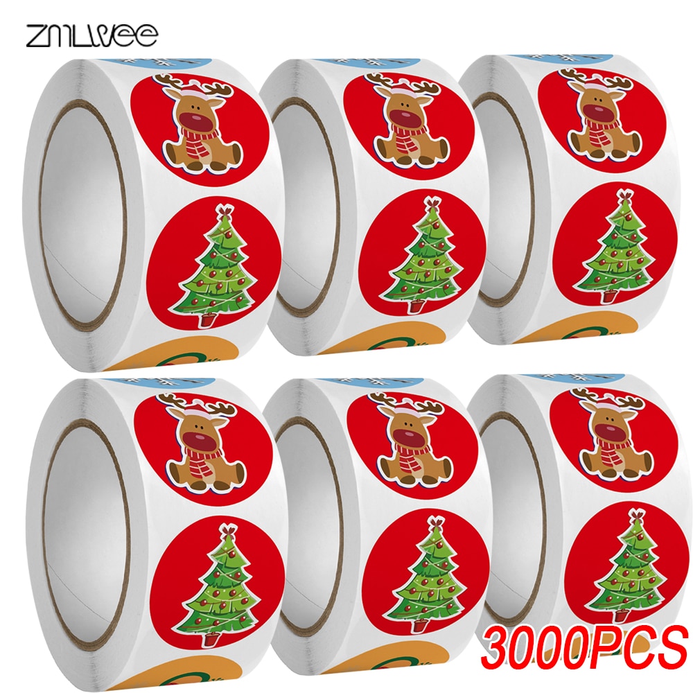 Sticker Merry Christmas Sealing Label Sticker Baking Packaging Party Gift Packaging Decoration Sealing Sticker Wholesale Labels