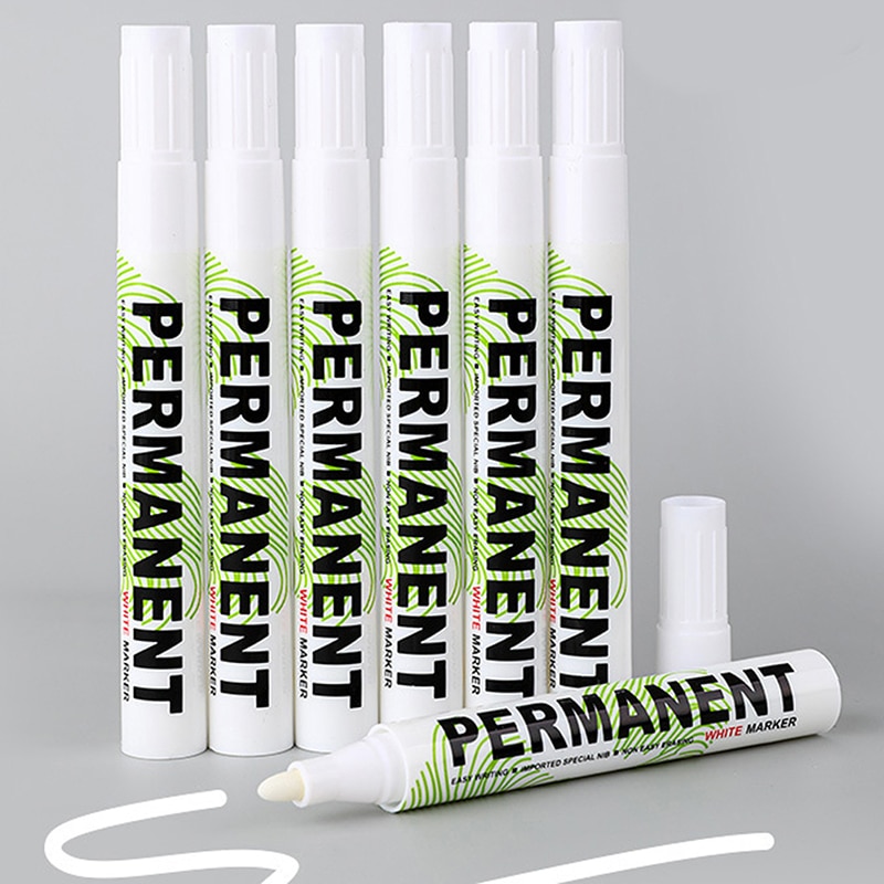 1 PC White Marker Pen Graffiti Pens Waterproof Permanent Tire Painting Notebook Tyre Tread Oily Environmental Pen