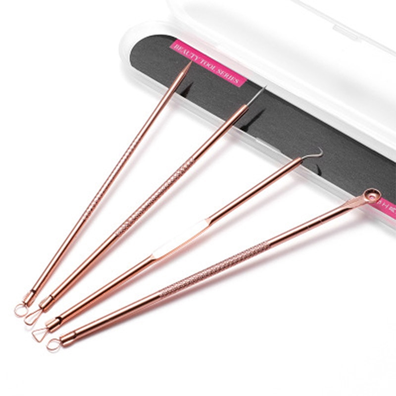 New Fashion Makeup Tool Facial Skin Care Stainless Steel Effective Skin Care Blackhead Blemish Acne Removal Tool 4pcs