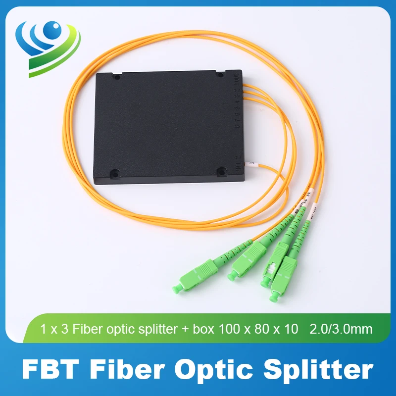 1x3 2.0/3.0mm FBT Splitter SC/APC SC/UPC FC/APC FC/UPC LC/APC LC/UPC Connectors Fiber Optic Splitter