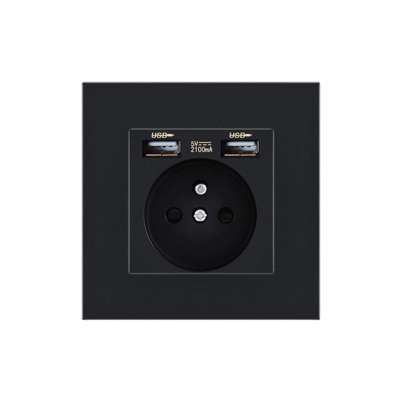 Wall USB Power Socket Charging Port Socket with USB for Household Appliances White