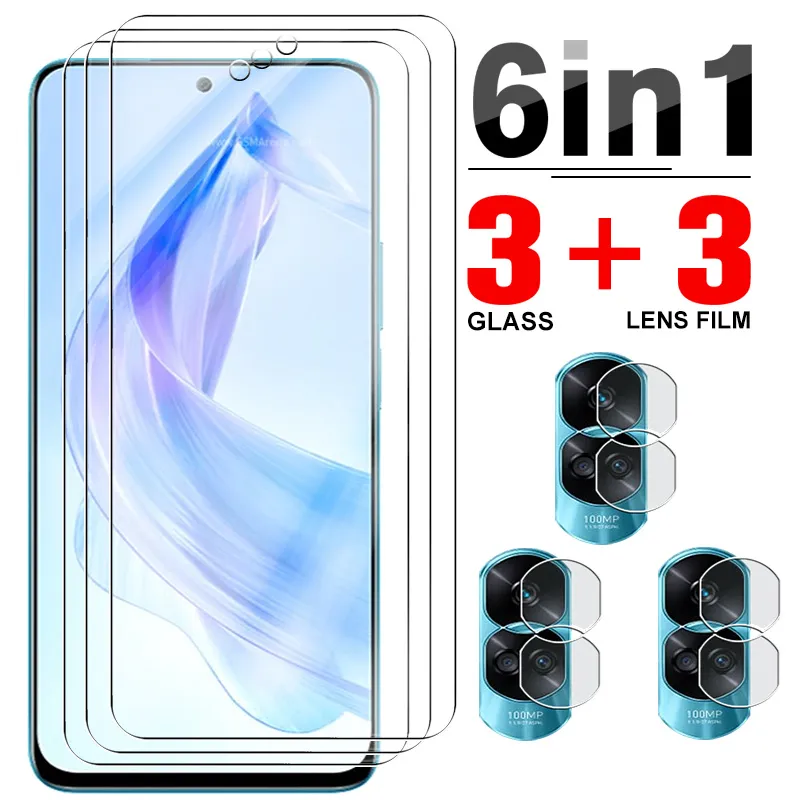 6in1 Tempered Glass For Honor 90 Lite Screen Protectors For Honar 90Lite Honor90Lite 5G Camera Lens Protective Glass Film 6.7In