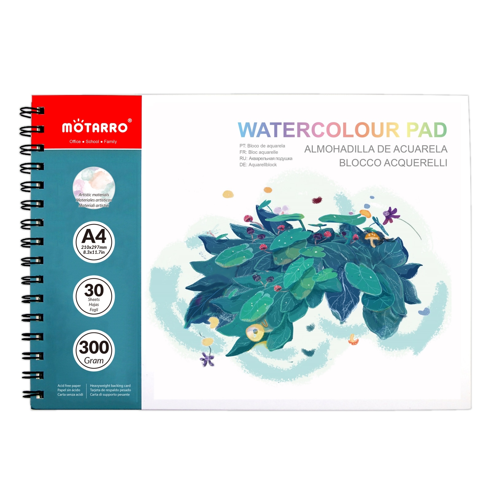 Spiral Bound Watercolor Paper Pad, Watercolor Sketchbooks for Watercolors, Gouache, Acrylics, Pencils, Wet & Dry Media