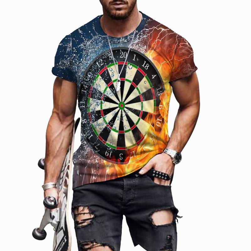 Summer Fashion Street Men's Fashion Short Sleeved T-shirt, 3D Printing Style, Cool Casual Clothing, Oversized Men's Cl