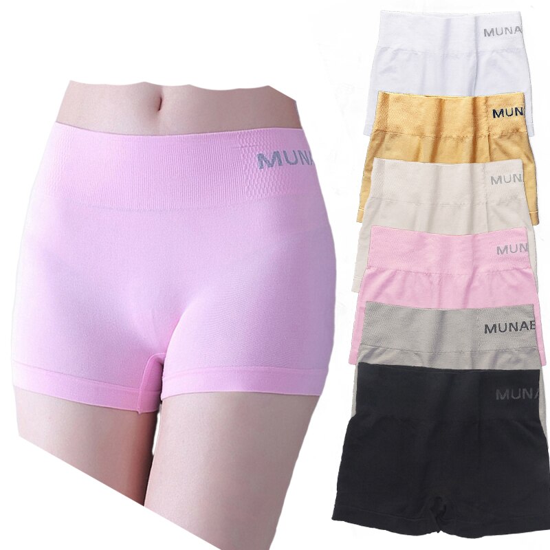 Safety Shorts Women Summer Boxer Briefs Thin Breathable No-Curling Solid Underpants High Waist Boyshorts Four-Corner Legging