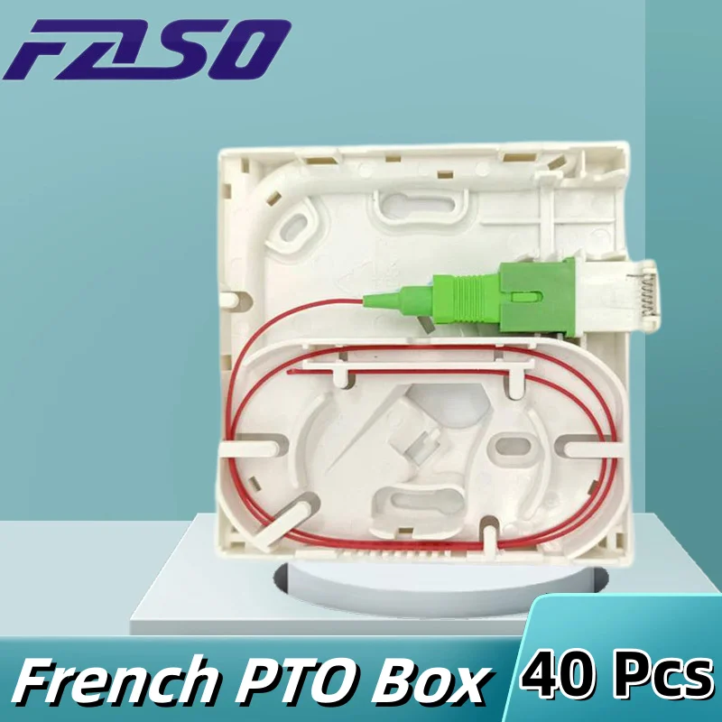 SC/APC 1 Core Single Mode Socket PTO Box Set with SFR Logo For France POT Terminal Outlet Single Mode SC/APC Socket 40Pcs box