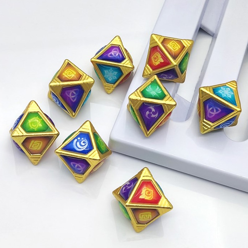 Game Genshin Impact Genius Invokation TCG Element Dice Cosplay Cute Pendant Necklace For Women Men Jewelry Accessories