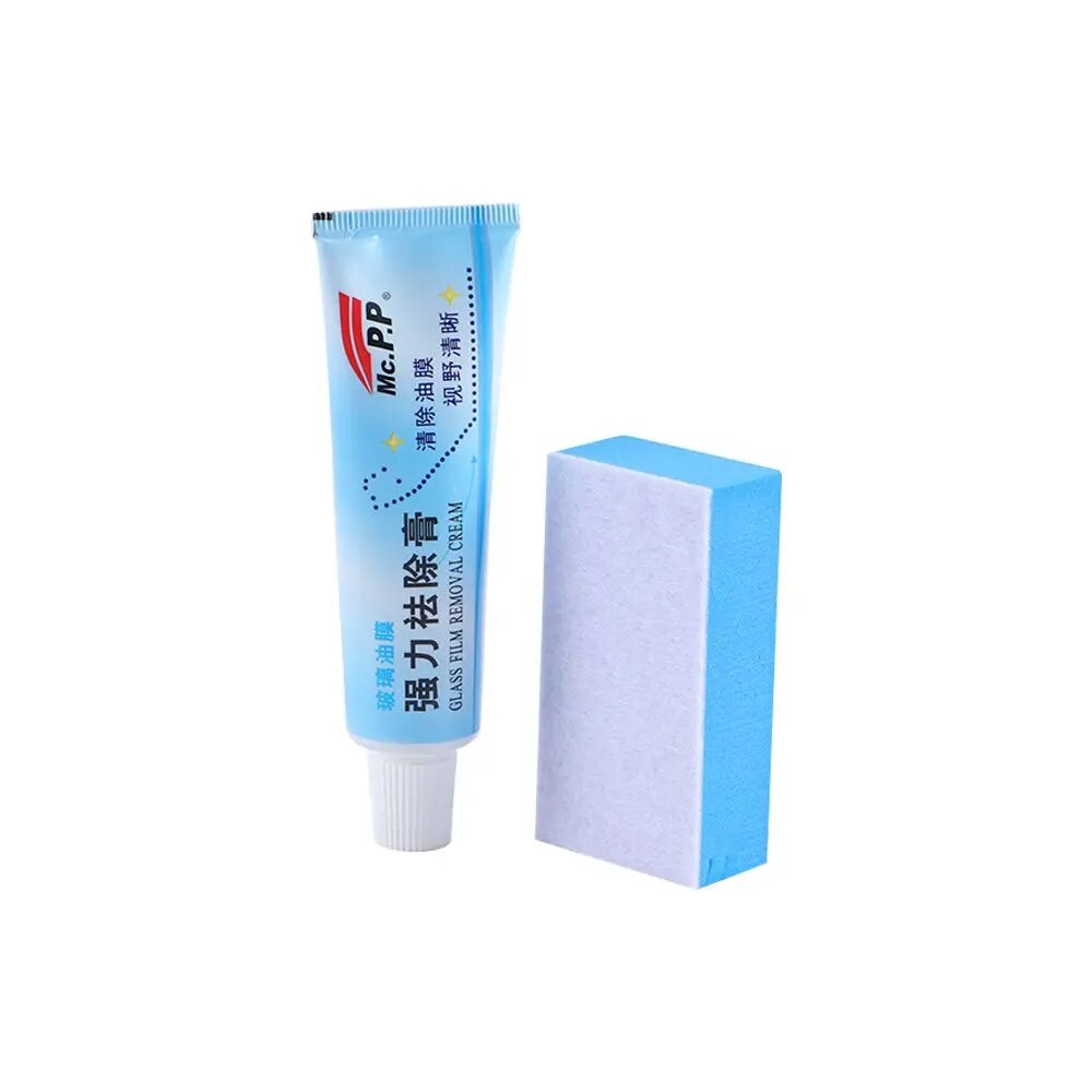 Sponge Car Windshield Car Glass Polishing Degreaser Cleaner Auto Glass Film Removal Cream Polish Paste Oil Film Cleaner