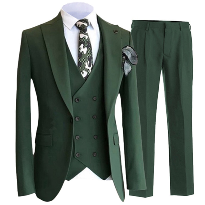 Blazer Pants Vest Men Suits Wedding Dress Solid Color 3 Piece Set Male Luxury Sloid Color Blazers Jacket Coat Trousers Waistcoat