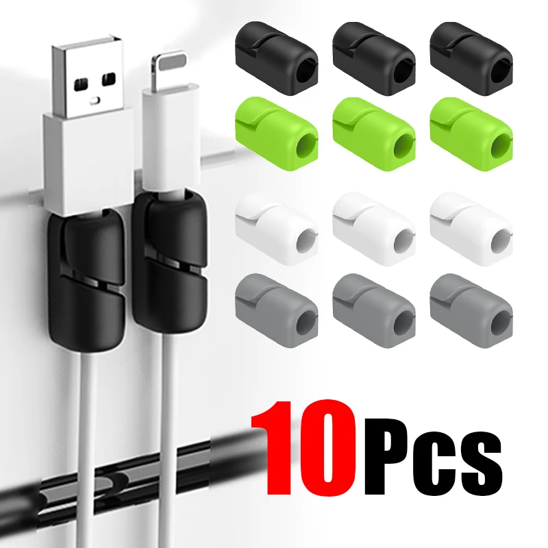 Cable Clips Cord Management Self Adhesive Black/White/Grey Wire Holder Organizer Clamp Self-adhesive Car Wire Clip Accessories
